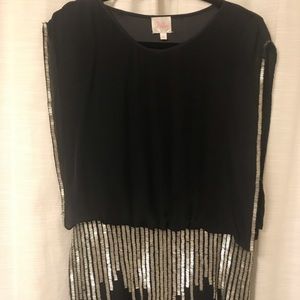 Parker Black and Sequin Dress